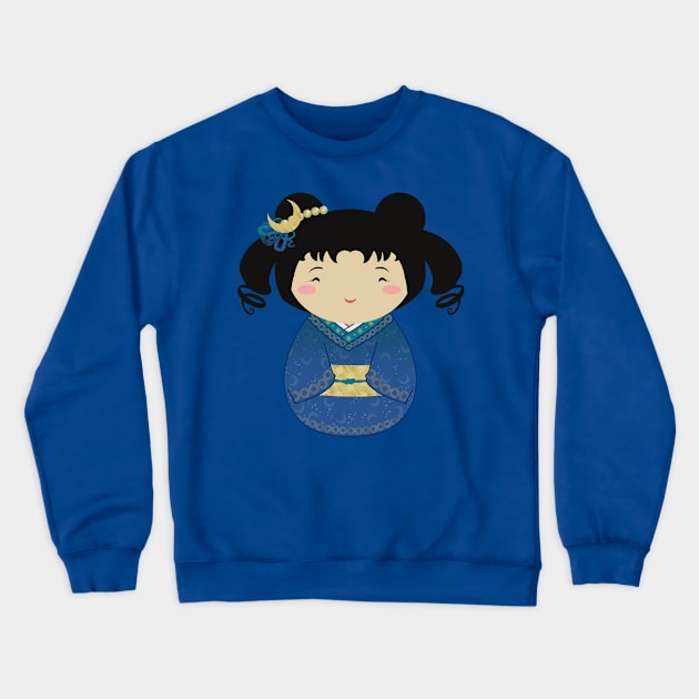 Kokeshi Golden Moon Crewneck Sweatshirt by Thedustyphoenix